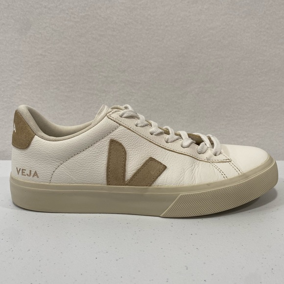 Veja Campo Leather White Cream Khaki Almond Casual Sneakers W10 M8 EU 41 - Picture 4 of 16